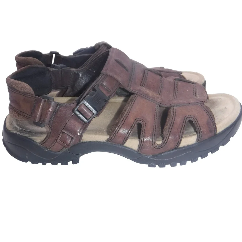 Teva Mens‎ Brown Waterproof Leather Fisherman Sandals Rugged Outdoor Hiking 11